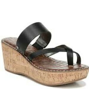 New SAM EDELMAN Rayna Black Wedge Sandals size 9.5